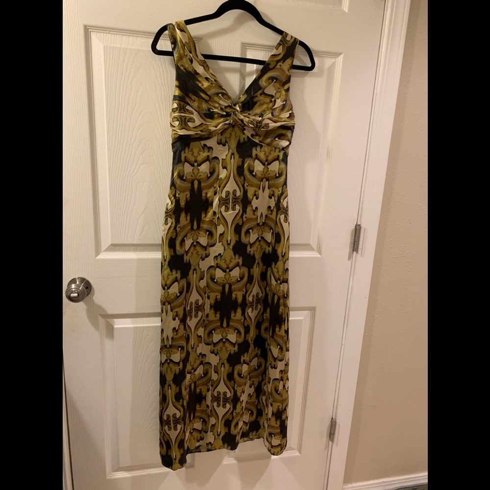 TED BAKER 100% SILK DAMASK PRINT MAXI
DRESS (SIZE 2 Ted)